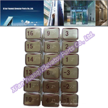 Nagelneue LG Knöpfe Aufzug Lift Ersatzteile Braille Edelstahl Push Call Button
